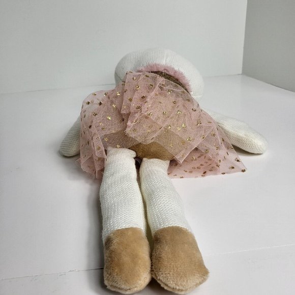 Spark Create Imagine Knit Plush Holiday Winter Bunny Rabbit Rattle Crinkle New - Picture 8 of 16